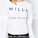 Best Selling Classic White Crewneck Print Fleece Sweatshirt thumbnail-3