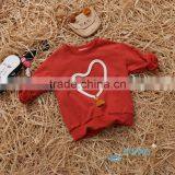 S65852A Cotton Love Heart Pattern Patchwork Long Sleeve Kids Sweatshirts thumbnail-2