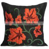 Leaf Pillows Vine Pillows Botanical Pillows Black Orange Leaf Pillows Fall Decor Pillows Autum Pillows thumbnail-5