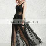 New Arrival OEM Fashion Summer Lace Chffion Strapped Sexy Black Dress Women Casual thumbnail-2