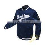 Wholesale Nylon Satin Silk Blank Custom Winter Varsity Bomber Men Jackets Wears Women Wholesale thumbnail-3
