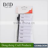 China wholesale cuetom design garment clothing labels with pen