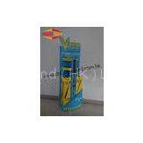 Blue Supermarket Corrugated Cardboard Floor Display Stand for Stationery