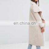 Long Style Cream Women Loose Dust Coat With Front Open thumbnail-2