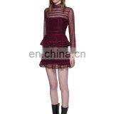 2015 Long Sleeve Hollow Out Short Transparent Classical Dress thumbnail-1