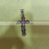 New 92.5 Sterling Silver Christian Cross Necklace Pendant Charm thumbnail-1