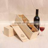 Natural Color Sliding Lid Single Wine Bottle Wooden Box Accept OEM thumbnail-2