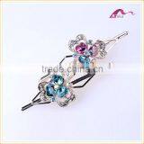 New Arrival Charming Designs Wedding Ornaments Metal Colorful Glass Heart Flower Hair Grips Crystal Dotted Hair Clips For Gifts