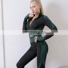 2021 New Long Sleeve Yoga Suit Sport Plus-size Xxxl Women's Wear Running Breathable Seamless Fashion Sport Casual Yoga Pant Suit thumbnail-4
