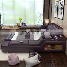 Multifunctional Smart Bed Bedroomsets Leather Modern Bed Tatami Luxury Massage Double Single Bed thumbnail-2