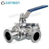 Food Grade Stainless Steel 3 Way Ball Vavle thumbnail-1