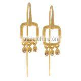 Plain Silver Square Shaped Earrings With Little Gemstones thumbnail-1