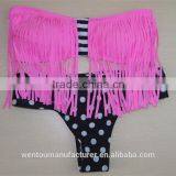 2016 New Women Push-up Padded Bra Tassel Swimsuit Bathing Suit Swimwear Bikini thumbnail-5