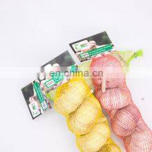 Custom Recycle Lemon Red Blue Pack Date Polypropylene Woven Bag Garlic Mesh Bag Roll for Retail Shop Product thumbnail-1
