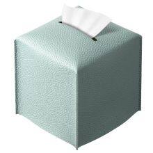 Pu Leather Tissue Box Holder Square Tissue Box Cover Modern Stylish Tissue Box Organizer for Bathroom thumbnail-3