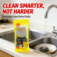 Kitchen Non Scratch Absorbent Dish Scrub Sponge Double Layer Foam Fiber Scouring Pad for Pots Pans Nonstick Cookware thumbnail-2