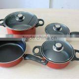 7 pcs carbon steel non- stick cookware set dinner ware set frying pan kitchen set kitchen utensils