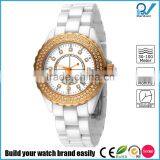 PVD Rosegold/Silver Black Ceramic Watch Quartz Japan Movement Women Sapphire Crystal Ceramic Watch thumbnail-2