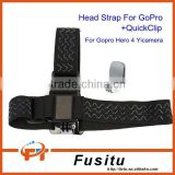 Elastic Adjustable Head Strap + QuickClip Quick Clip Mount For GPro Her 4 3+ 3 Camera Accessories
