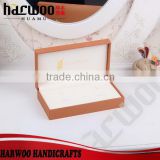 Custom orange paper cufflink box with PU leather lining
