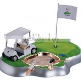 Golf Smoking set, with small golf car as a lighter,cigarette box, flag and ashtray
