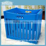 Blue Wooden Storage Basket Solid Pine Wood Storage Basket thumbnail-2
