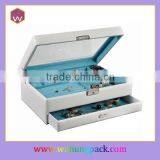 Elegant White Leatherette Wedding Jewellery Box/ Girls Accessories Jewelry Gift Stock Box