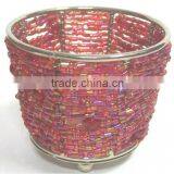 Conical Multi Glass Beaded T-light Holder thumbnail-1