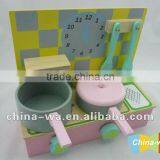 Wooden Pretend Play Small Cooking Range Toy Set for Children thumbnail-1