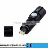 New Adjustable Usb Rechargeable Flashlight Safe Rechargeable Flashlight Zoomable Led thumbnail-4