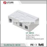 LY-SB55 Blank Mount Box Surface Mount Box 4 Port Surface Mount RJ45 Boxes