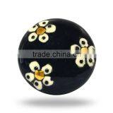 Ceramic Alaskan Black Flower White Knob thumbnail-3