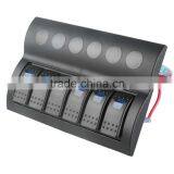 6 Gang Marine Boat Car Circuit Blue LED Rocker Switch Panel Waterproof thumbnail-2