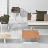 Rope Weave Outdoor Sofa Double Seat Single Sofa Alu Frame 10cm Cushion TaiWan Olifen Fabric thumbnail-3