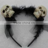Halloween Skull Hairband Scary Skull Headband With Feather thumbnail-2