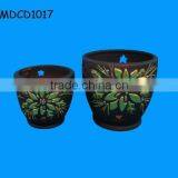 Vintage Flowers Decorated Ceramic Lanterns for Candles thumbnail-1