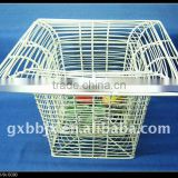 Square creamywhite metal wire storage stainless steel basket