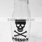 Decal Wholesale 1 Liter 250ml Milk Glass Bottles With Black Screw Caps thumbnail-3