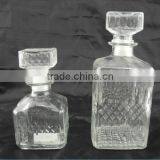 Square Glass Wisky Russian Liqueur Bottle With Lid thumbnail-1