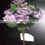 SJ20170025 Real Touch Red Wine Artificial Silk Flower Rose Bud thumbnail-2