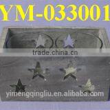 Hot-selling Wooden Candle Holder With 2 Round Glass thumbnail-1