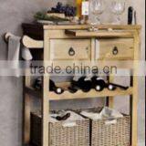 Antique Cedarwood Hotel Wooden Dining Car Cart thumbnail-2