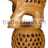 Carved Wooden Animals/wood Carved Elephant/ Wood Sculpture Art thumbnail-1