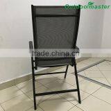 7-Position Adjustable Folding Recliner Teslin Black Aluminum Deck Chair thumbnail-4