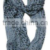 2015 Grey Viscose Long Scarf With Tassels