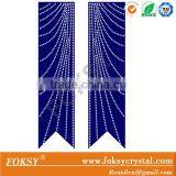 Cheer Bow Rhinestone Transfer Designs Curved Lines Strip Rhinestone Iron On Transfer Trim Applique thumbnail-1