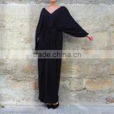 2017 Spring Summer Black Elegant Long Sleeve Maxi Evening Dress For Fat Women Casual Caftan HSD5976 thumbnail-6