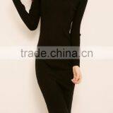 2016 Customized Manufactorying Korean Style Long Sleeve V Neck Knitted Ladies Dress thumbnail-1