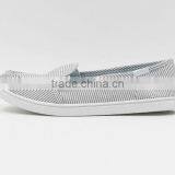 Brand Canvas Shoe White Stripe Lady Loafer Shoes China Factory Stock Cheap Selling thumbnail-2