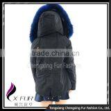 CX-G-P-01C Women Wholesale Genuine Raccoon Fur Lining Raccoon Fur Collar Fur Parka Coat thumbnail-3